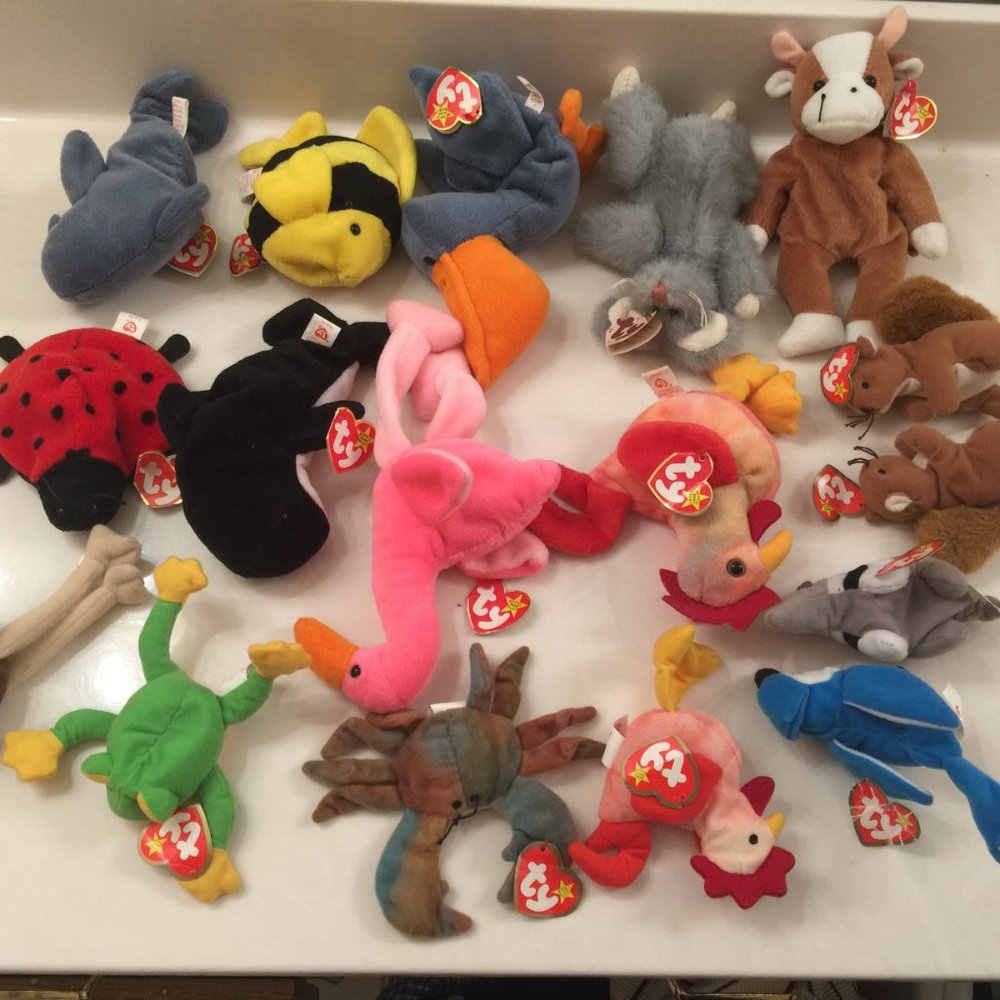 New Ty lot of 9 Beanie Babies & lot of 8 Teenie Beanie Babies